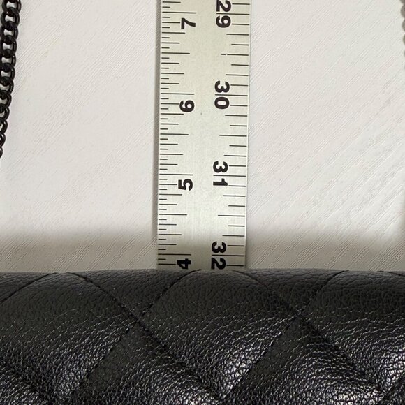 DKNY Mini Quilted Crossbody Bag Black Rectangular Rivi Chain Clutch Purse - Picture 7 of 11